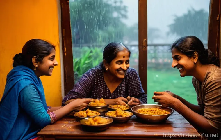 다과와 전통 발효 디저트 - **Prompt:** A heartwarming scene in a brightly lit, traditional Indian kitchen. A loving grandmother...