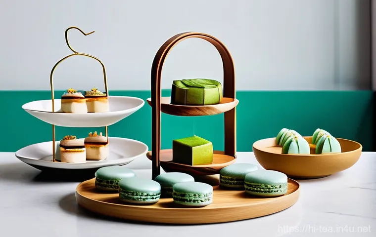 영국 애프터눈티 - **Prompt:** A classic, elegant British afternoon tea spread laid out on a polished mahogany table. T...